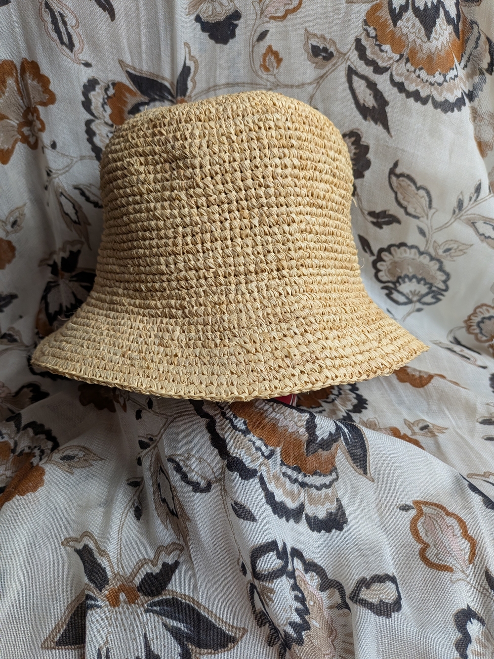 Wyeth Tali Raffia Straw Bucket Hat Natural Summer Sun Hat OS